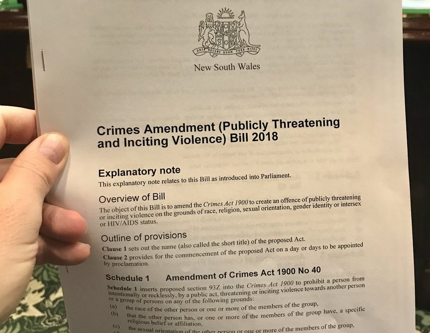 New NSW Laws to Target Incitement of Violence